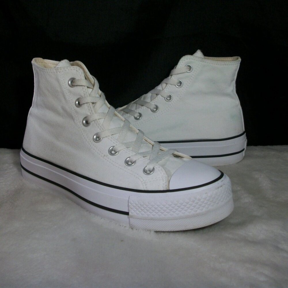 CONVERSE CTAS LIFT PLATFORM WHITE CANVAS HI SNEAKERS 9M 560846C FREE SHIP
